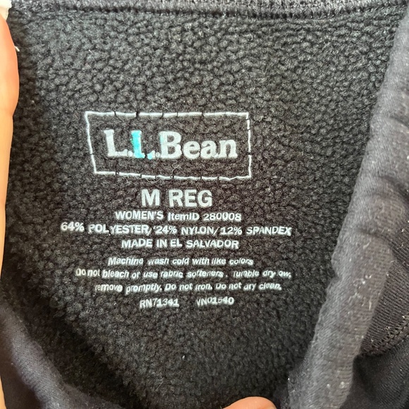 L.L. Bean Sz M Fleece Lined Pants Straight Leg Sweatpants Pull On Ankle Zipper - Picture 2 of 8